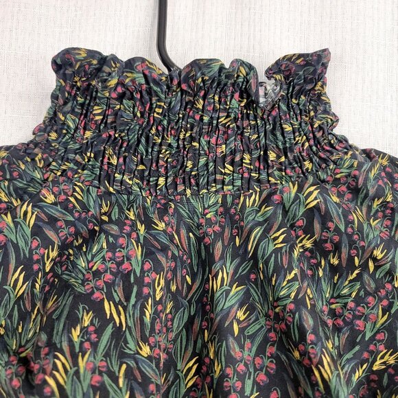 Zara Victorian XS Whimsigoth High Neck Ditsy Floral Puff Sleeve Boho Indie - Picture 6 of 11